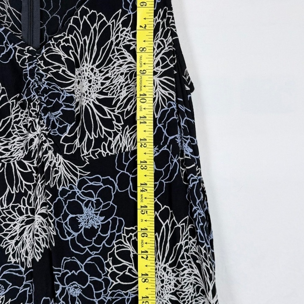 Old Navy Y2K Floral Maxi Dress 14 Blue Sleeveless Tie Back Dark Fairy Feminine - Picture 9 of 10